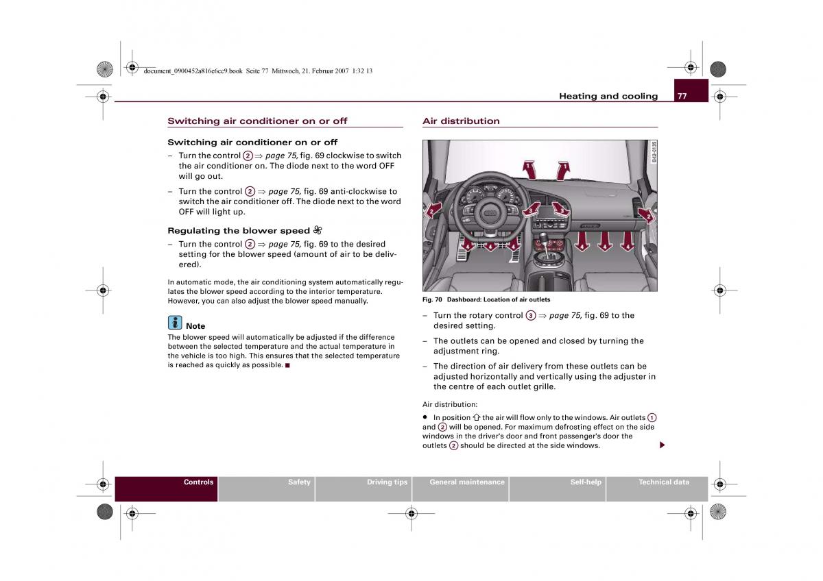 manual  Audi R8 I 1 owners manual / page 79