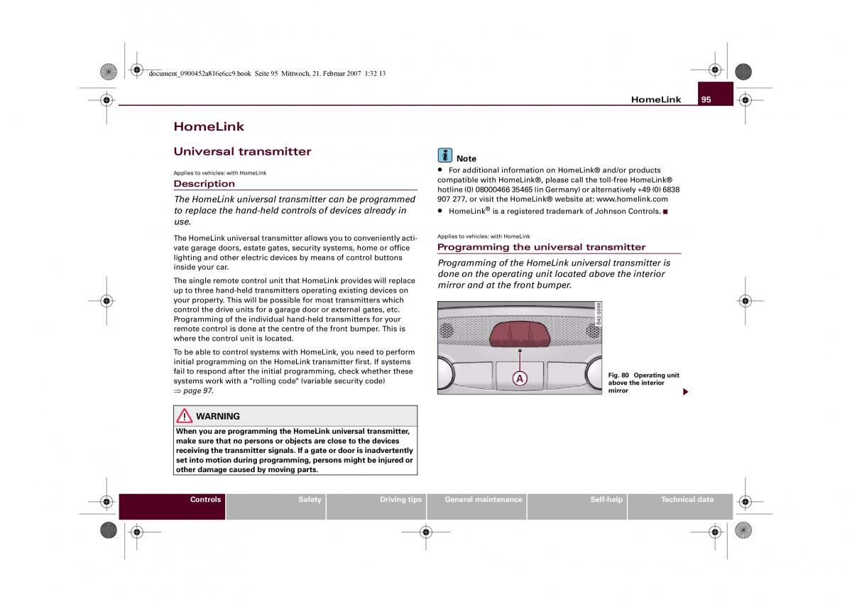 manual  Audi R8 I 1 owners manual / page 97