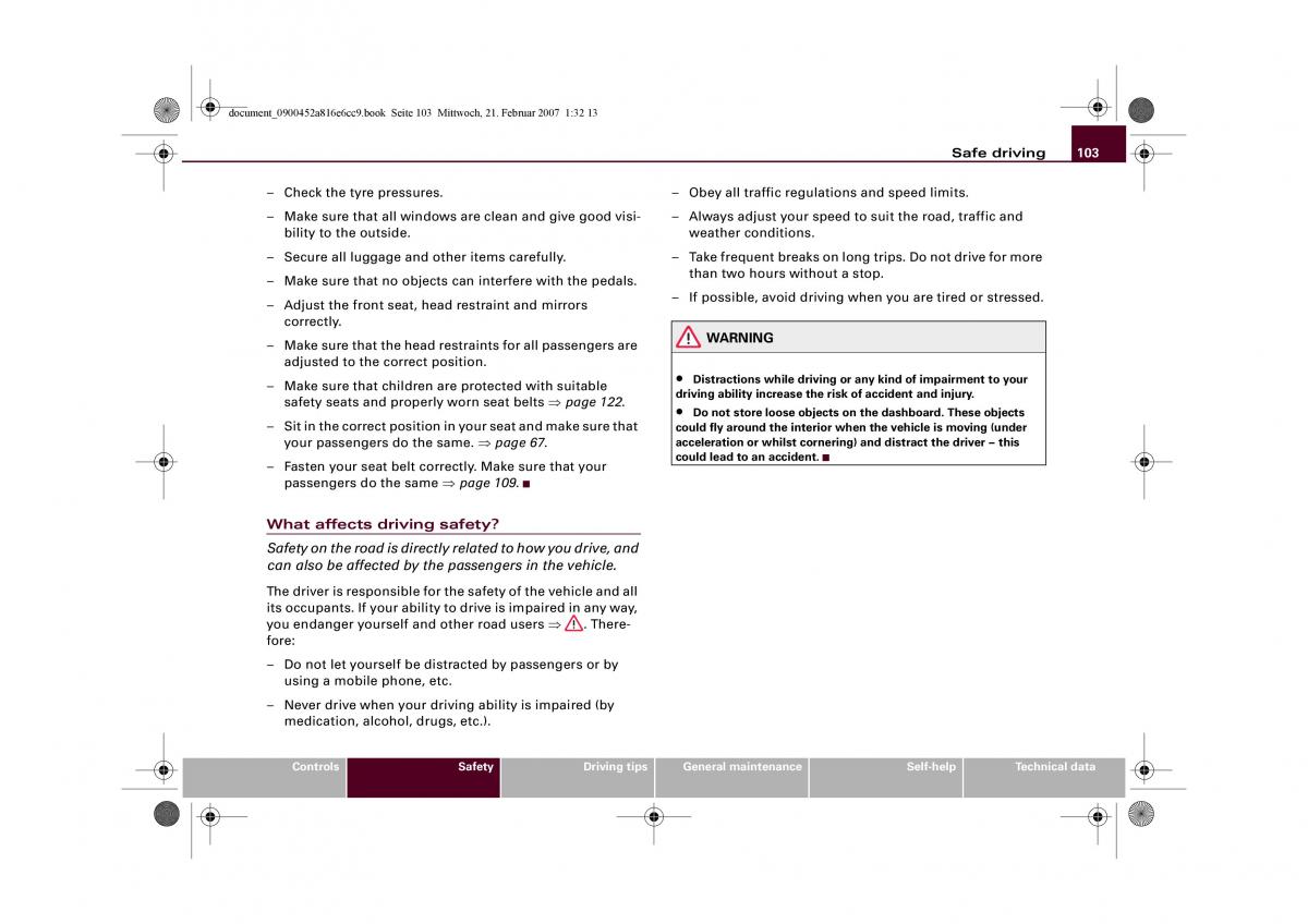 manual  Audi R8 I 1 owners manual / page 105