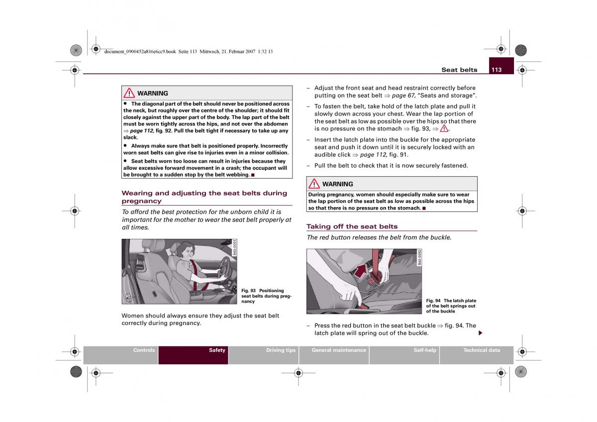 manual  Audi R8 I 1 owners manual / page 115