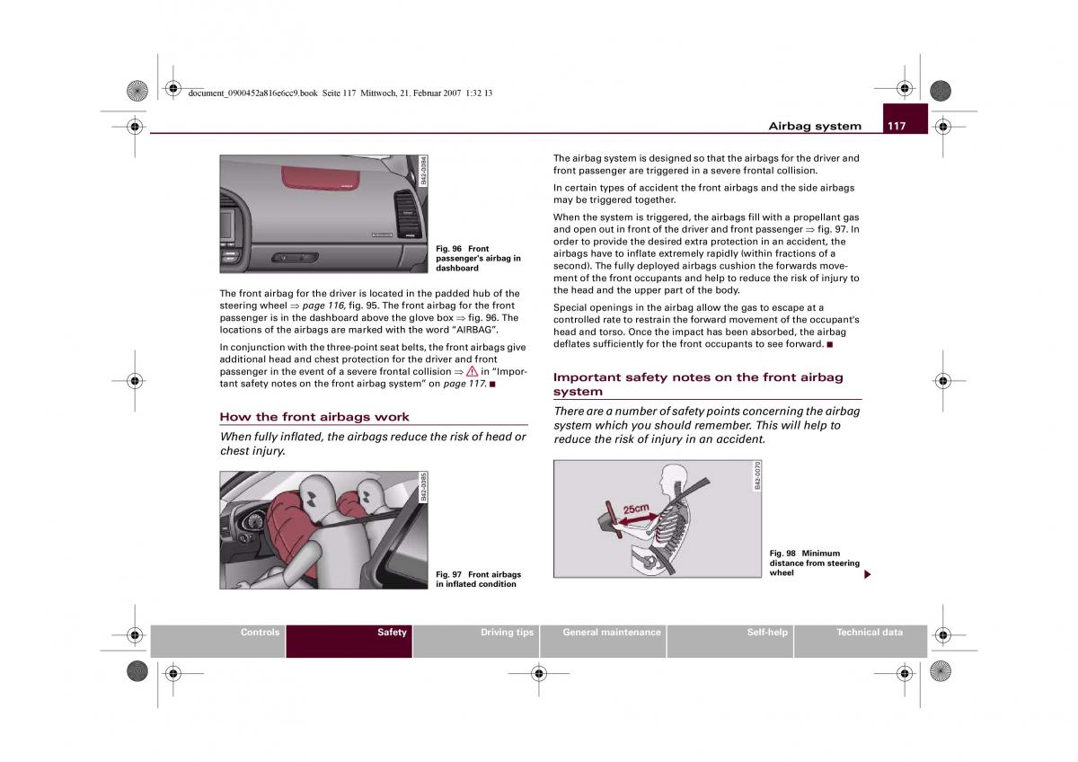 manual  Audi R8 I 1 owners manual / page 119