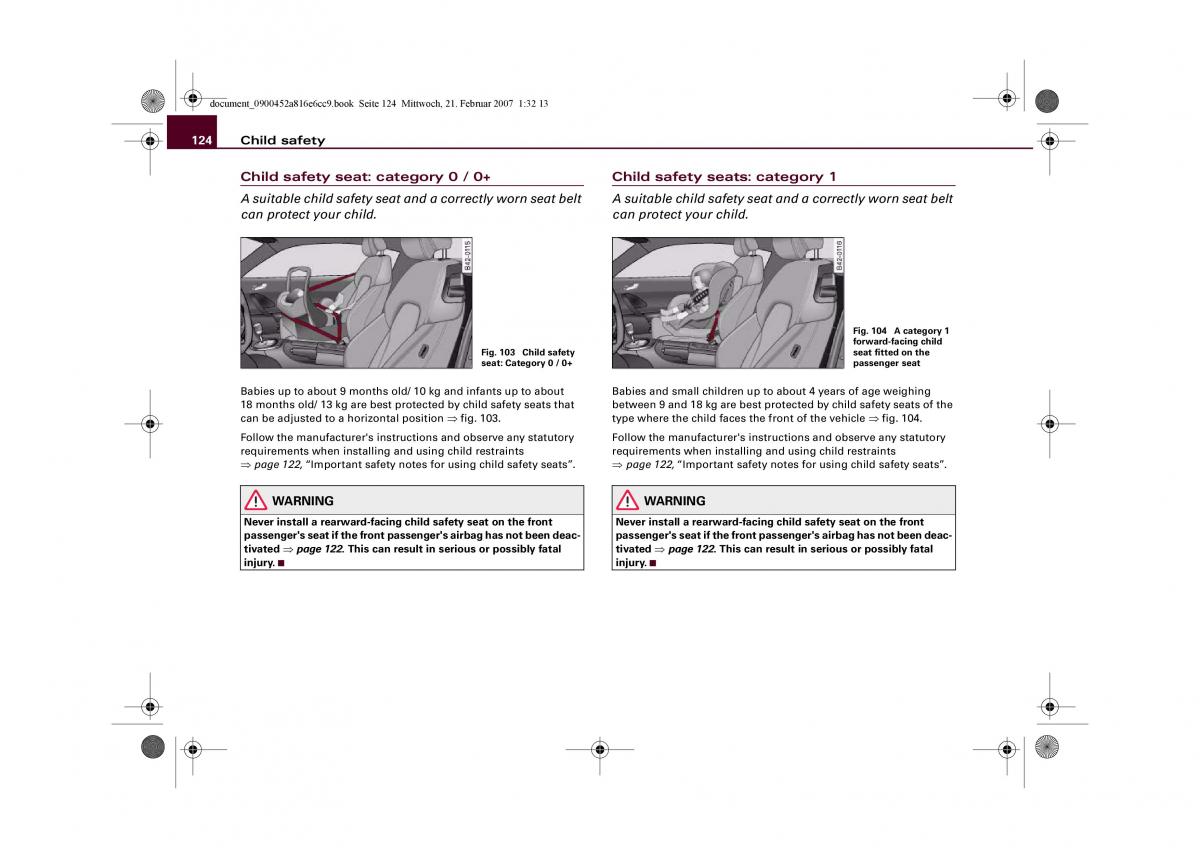 manual  Audi R8 I 1 owners manual / page 126