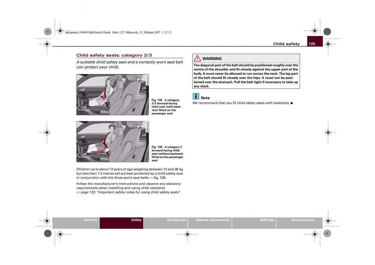 manual  Audi R8 I 1 owners manual / page 127