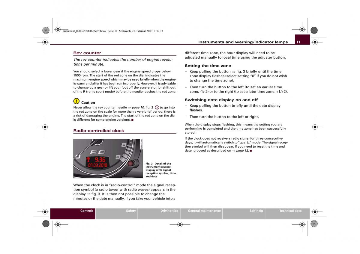 Audi R8 I 1 owners manual / page 13