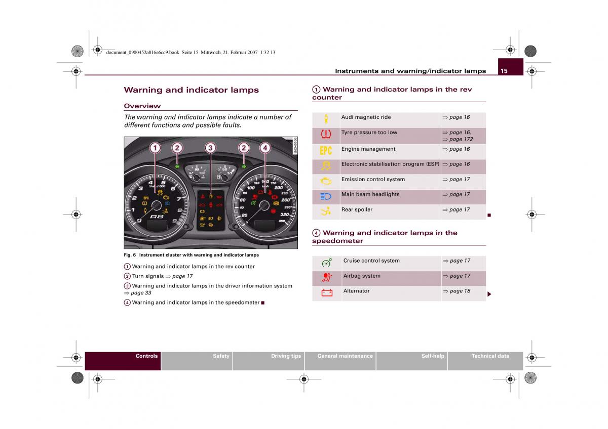 manual  Audi R8 I 1 owners manual / page 17