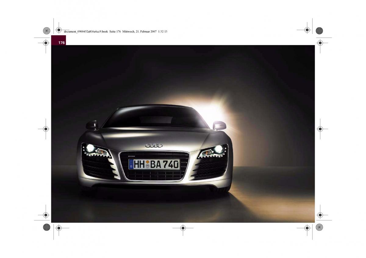 manual  Audi R8 I 1 owners manual / page 178