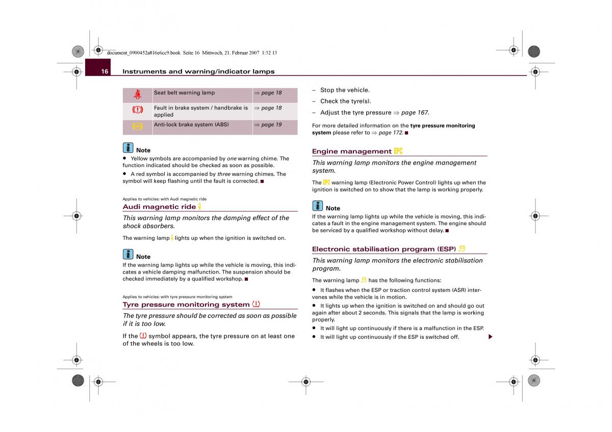 Audi R8 I 1 owners manual / page 18