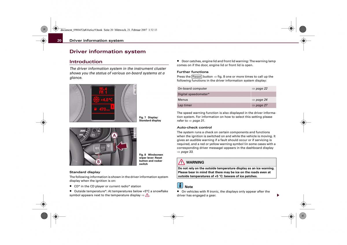 manual  Audi R8 I 1 owners manual / page 22