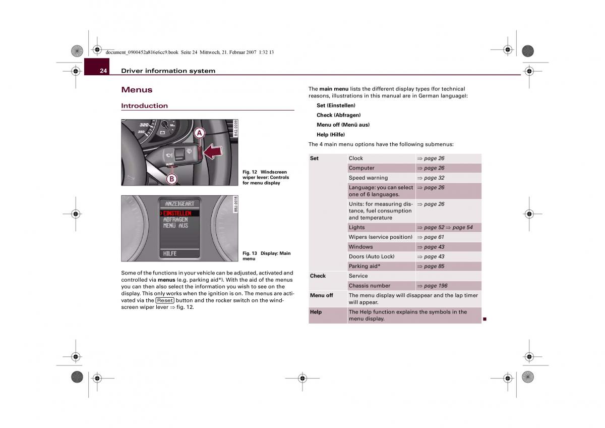 manual  Audi R8 I 1 owners manual / page 26