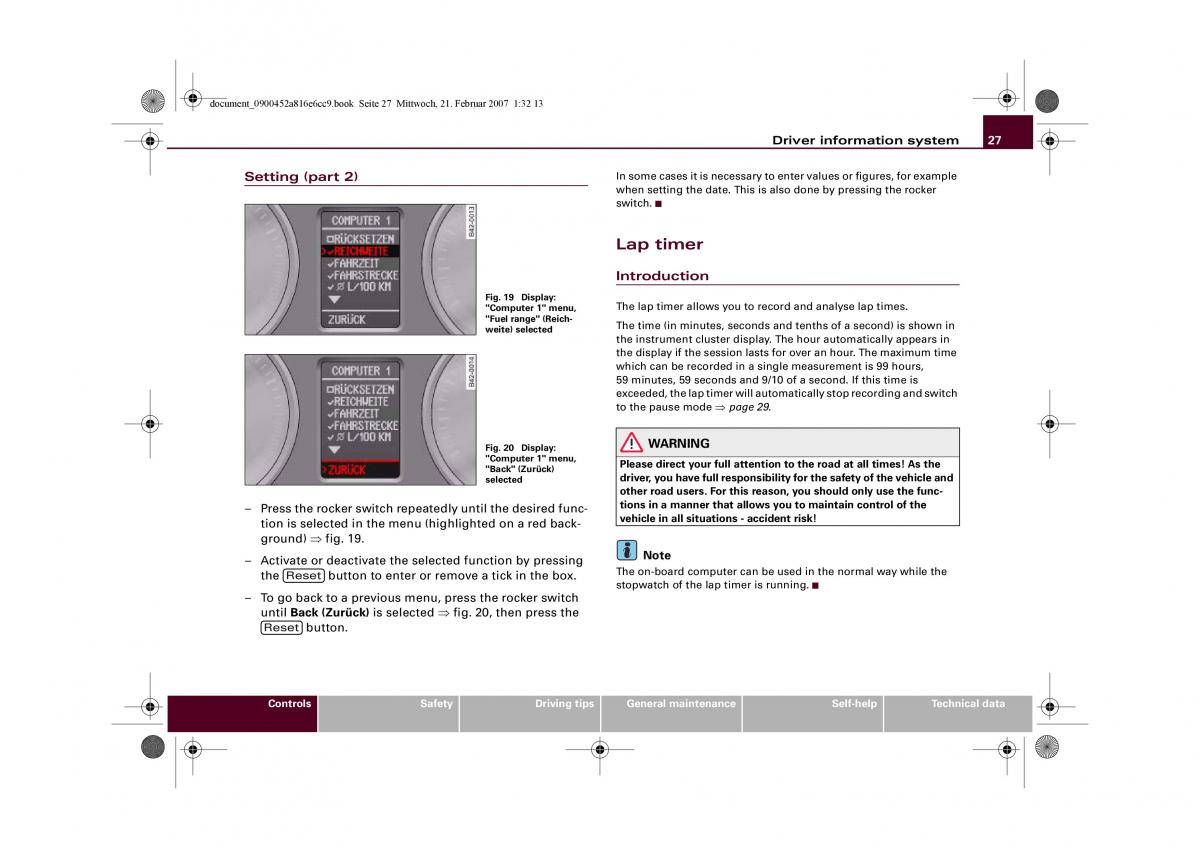 Audi R8 I 1 owners manual / page 29