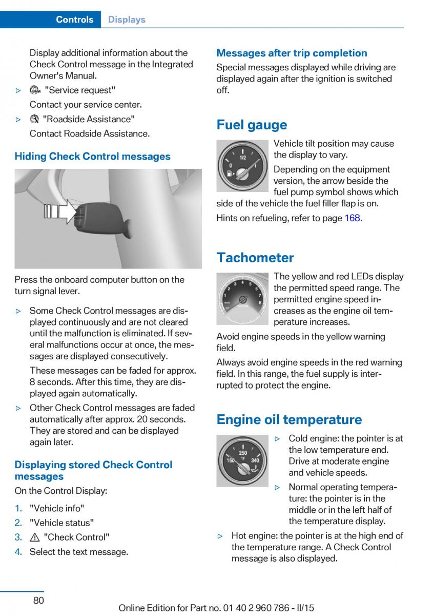 BMW M4 F82 F84 Coupe M Power owners manual / page 84