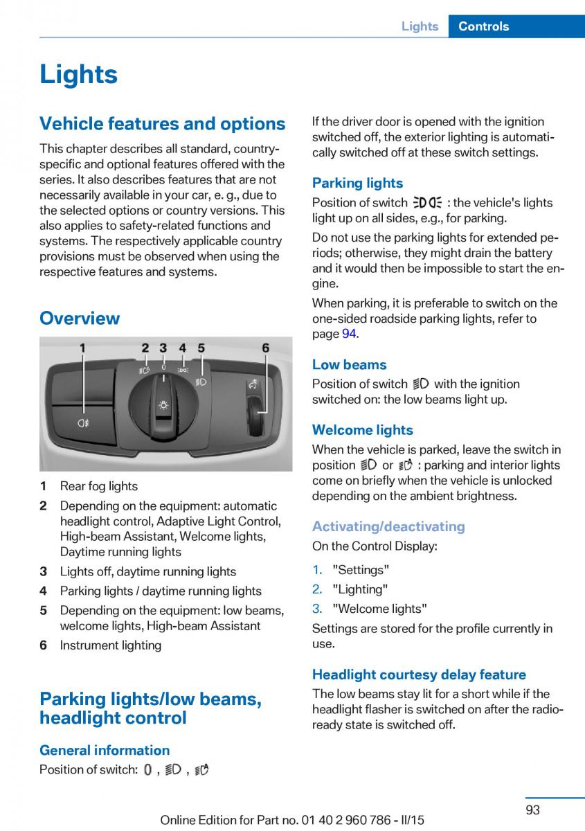 BMW M4 F82 F84 Coupe M Power owners manual / page 97