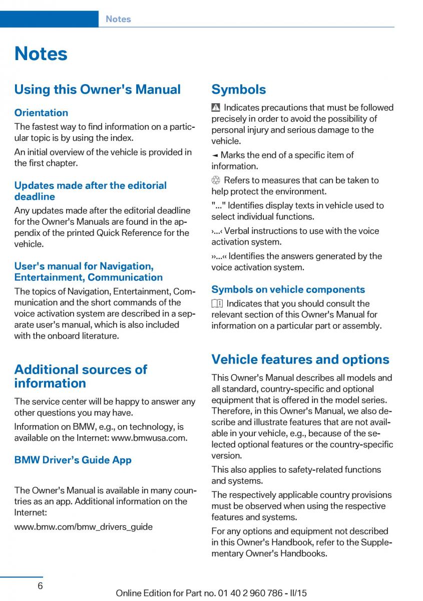 BMW M4 F82 F84 Coupe M Power owners manual / page 10