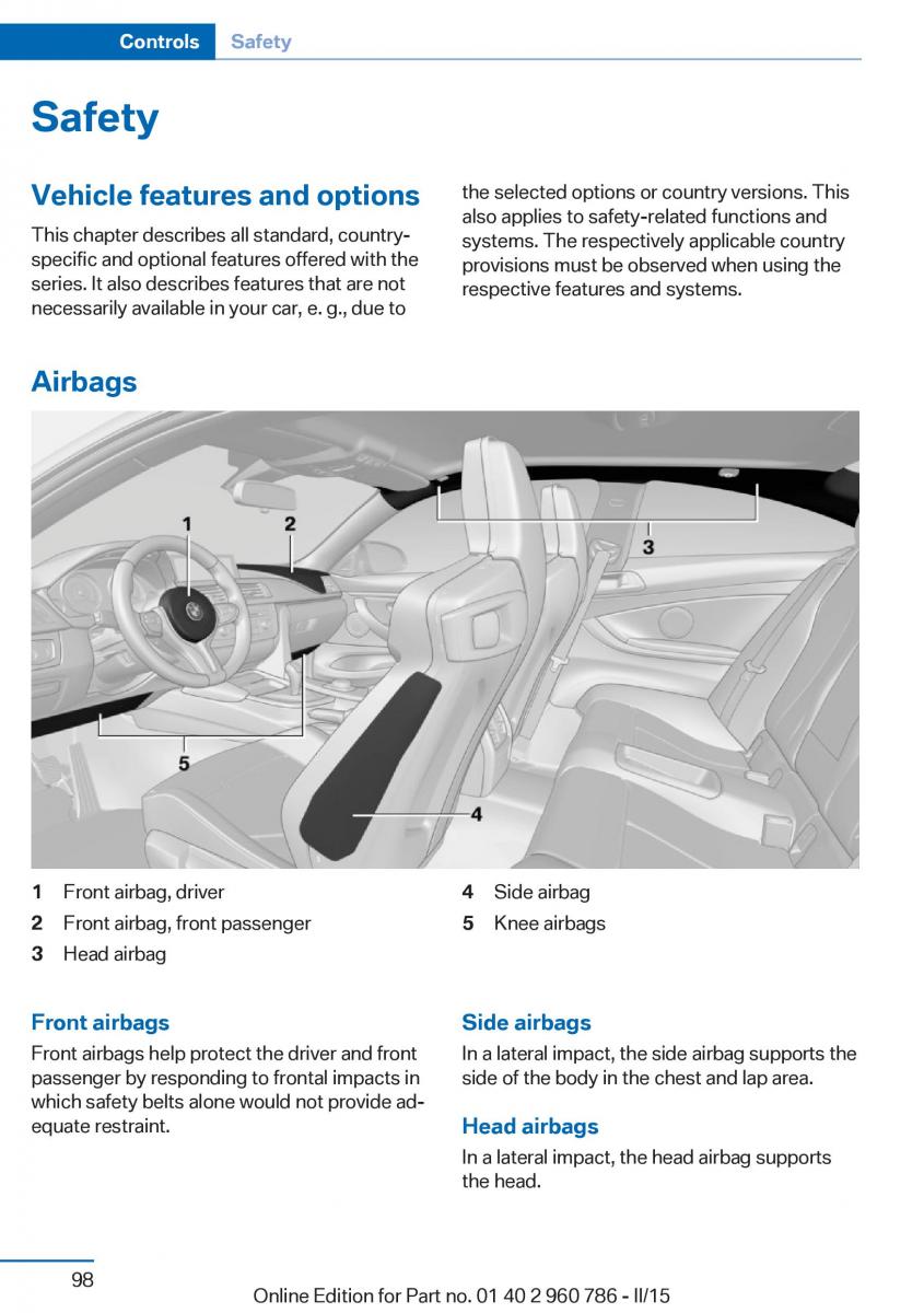 BMW M4 F82 F84 Coupe M Power owners manual / page 102