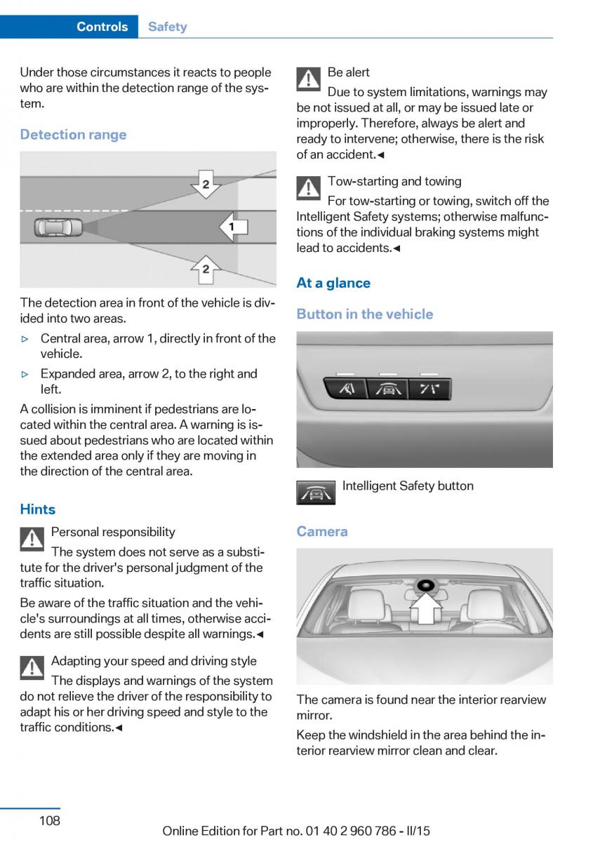 BMW M4 F82 F84 Coupe M Power owners manual / page 112