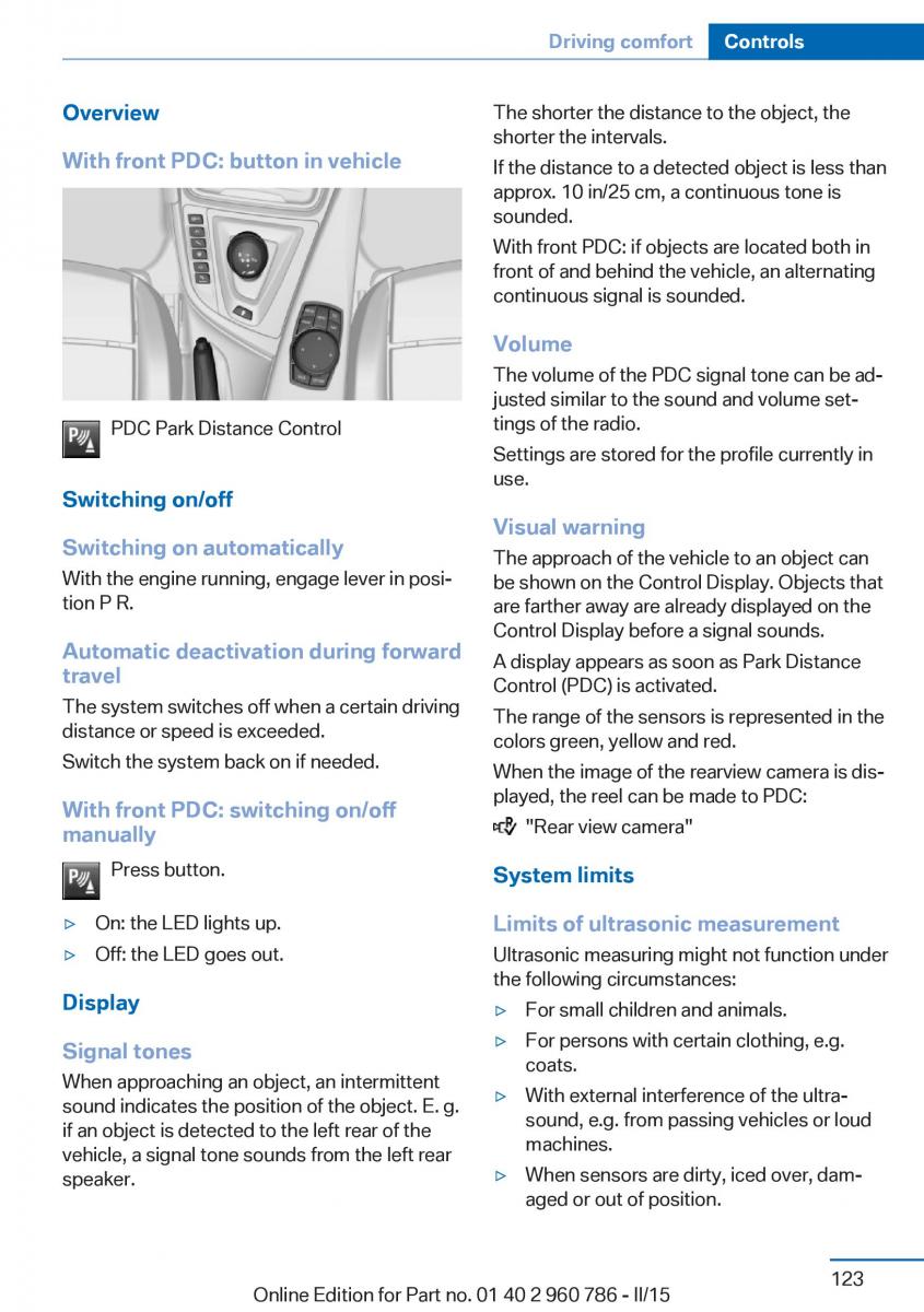 BMW M4 F82 F84 Coupe M Power owners manual / page 127