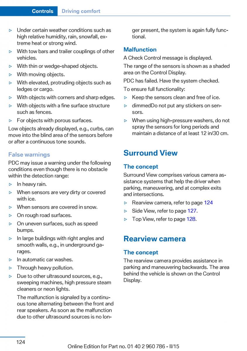 BMW M4 F82 F84 Coupe M Power owners manual / page 128