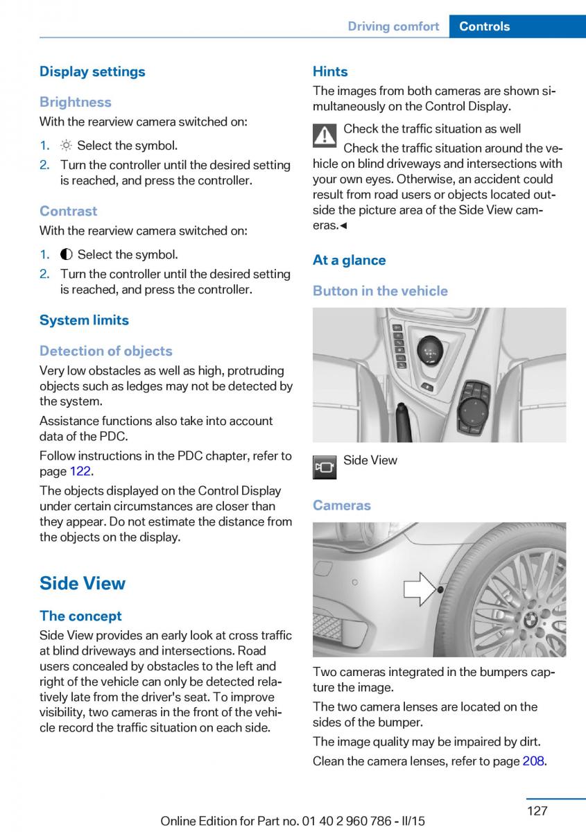 BMW M4 F82 F84 Coupe M Power owners manual / page 131