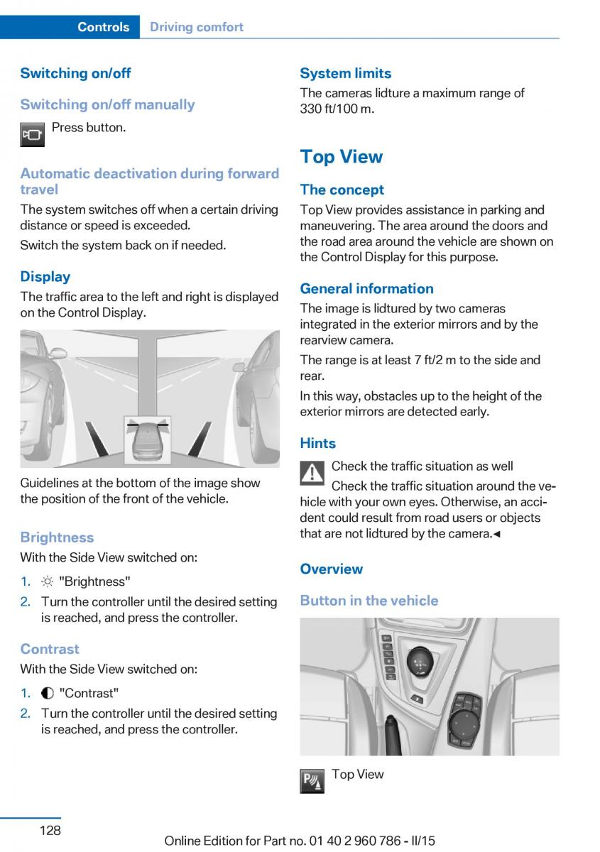 BMW M4 F82 F84 Coupe M Power owners manual / page 132