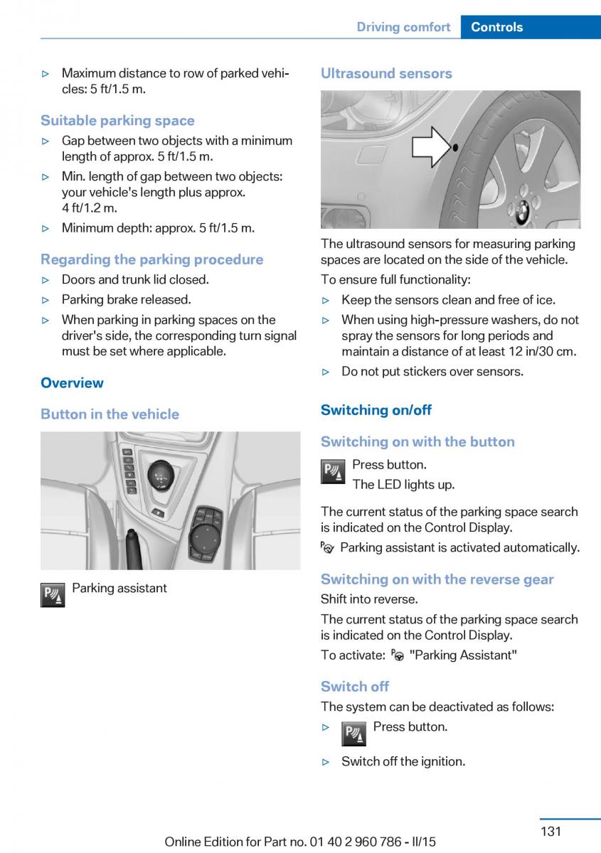 BMW M4 F82 F84 Coupe M Power owners manual / page 135