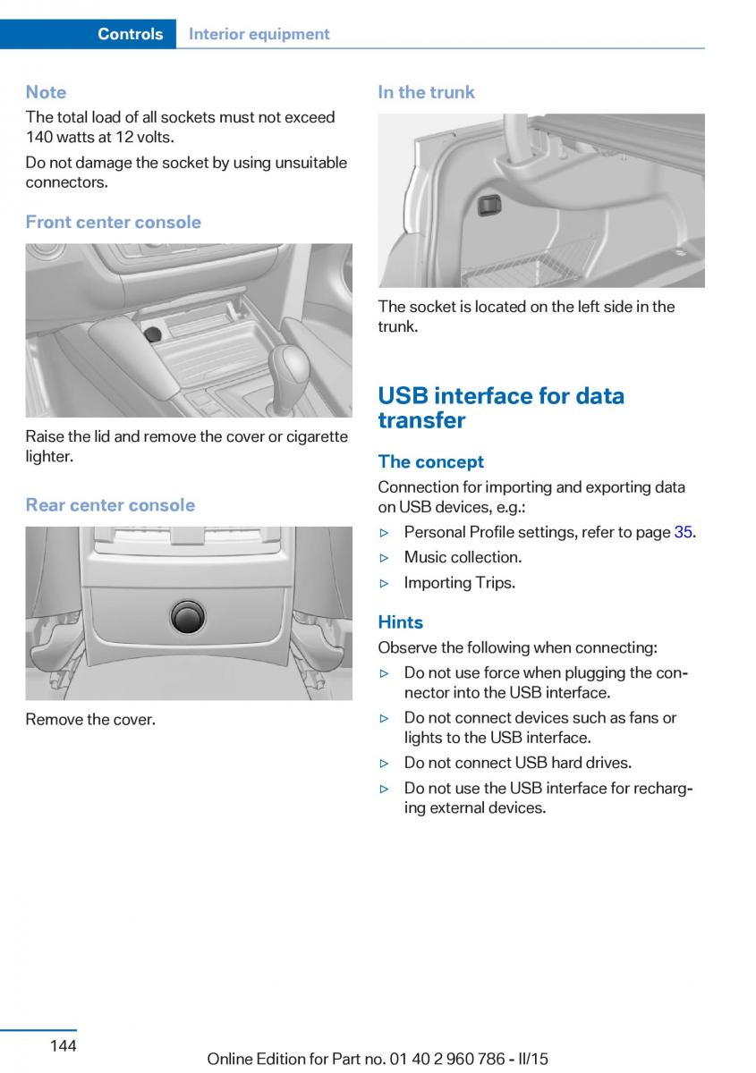 BMW M4 F82 F84 Coupe M Power owners manual / page 148