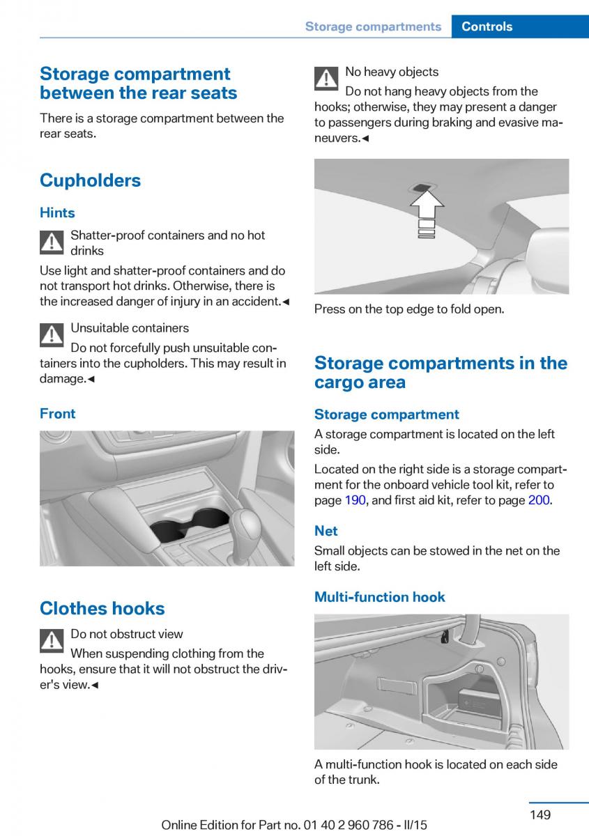 BMW M4 F82 F84 Coupe M Power owners manual / page 153