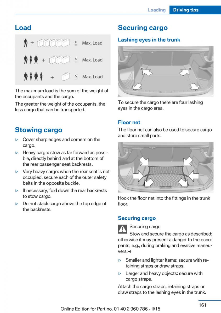 BMW M4 F82 F84 Coupe M Power owners manual / page 165