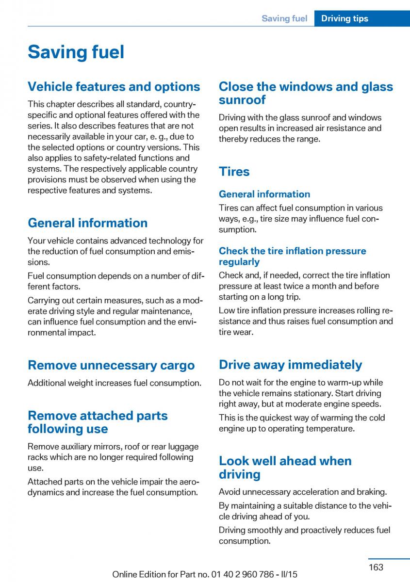 BMW M4 F82 F84 Coupe M Power owners manual / page 167