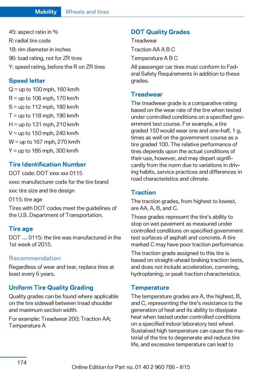 BMW M4 F82 F84 Coupe M Power owners manual / page 178