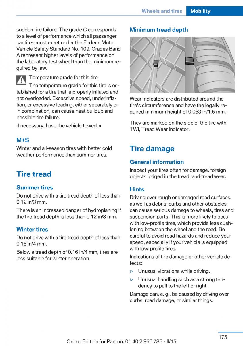 BMW M4 F82 F84 Coupe M Power owners manual / page 179