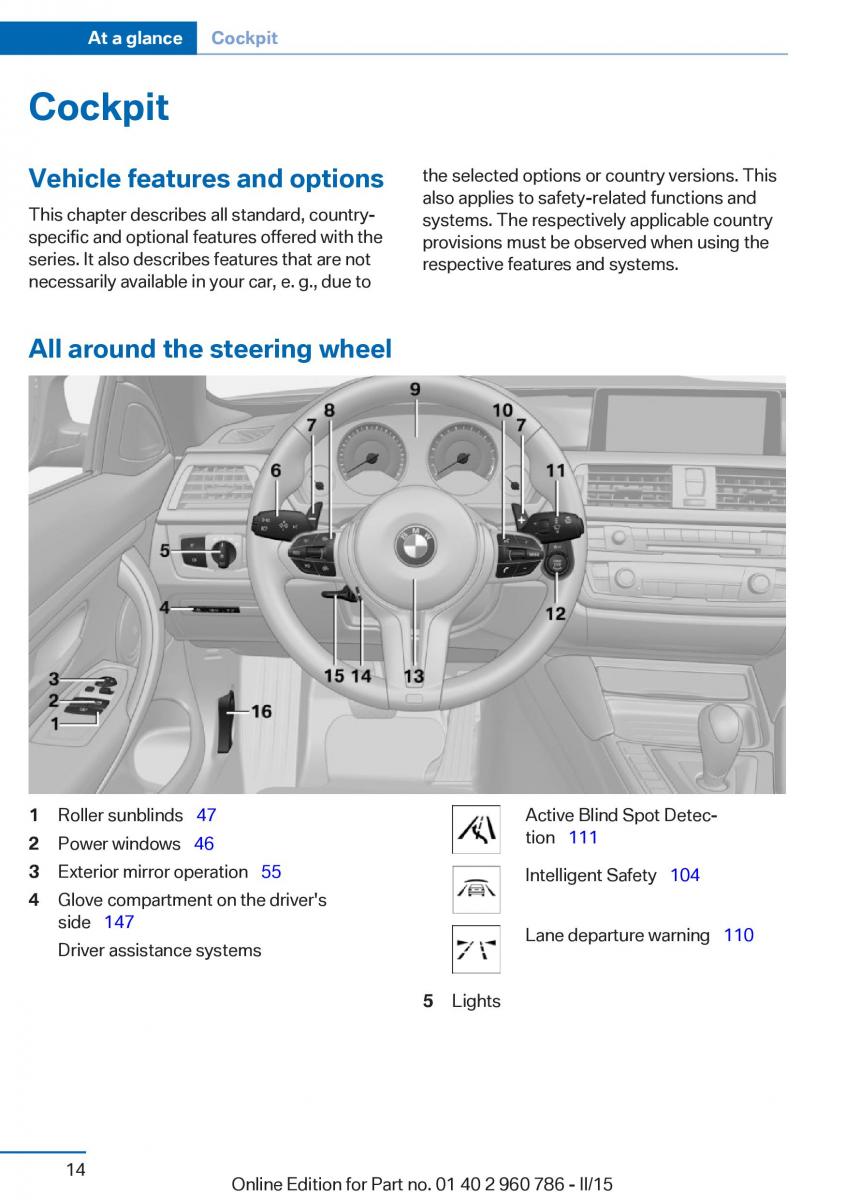 BMW M4 F82 F84 Coupe M Power owners manual / page 18