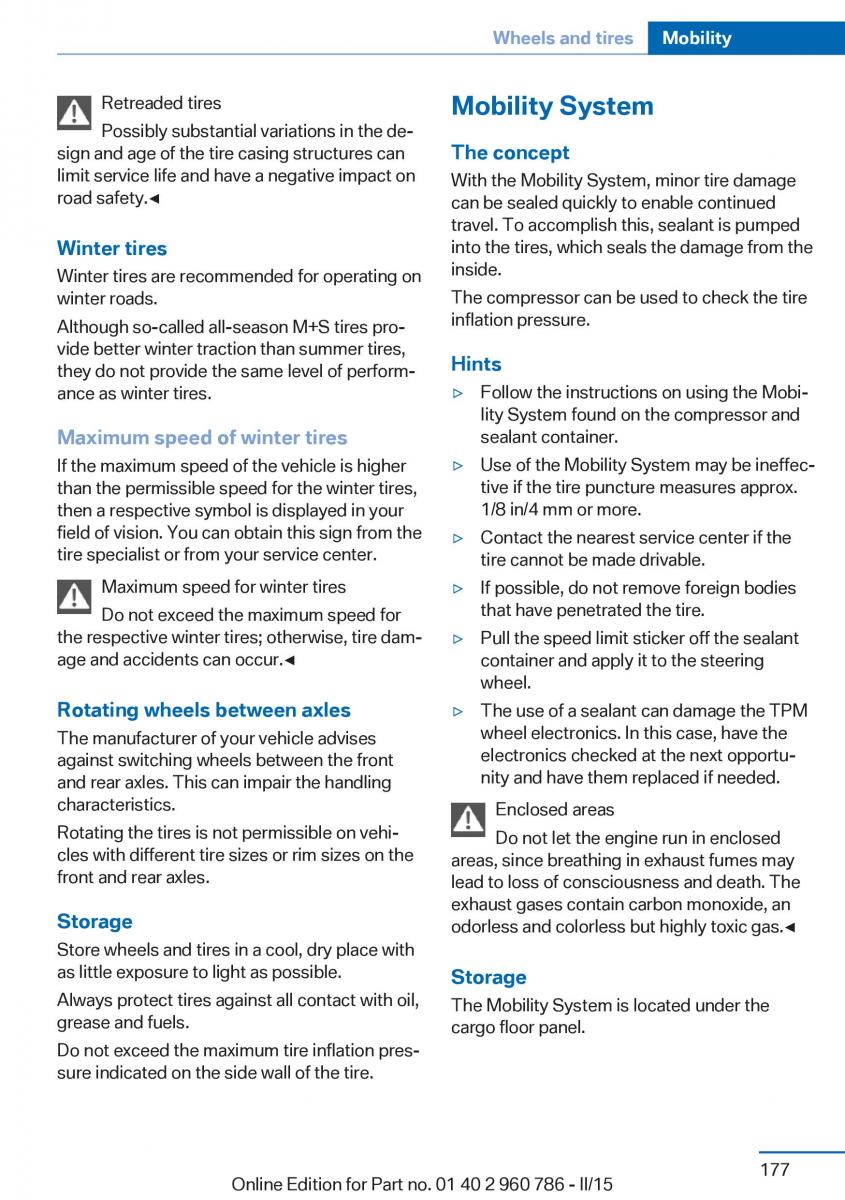 BMW M4 F82 F84 Coupe M Power owners manual / page 181