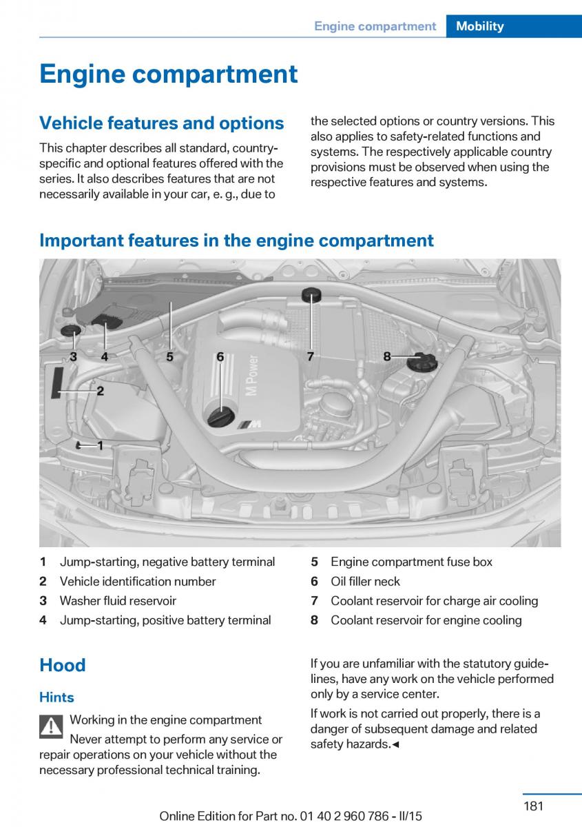 BMW M4 F82 F84 Coupe M Power owners manual / page 185