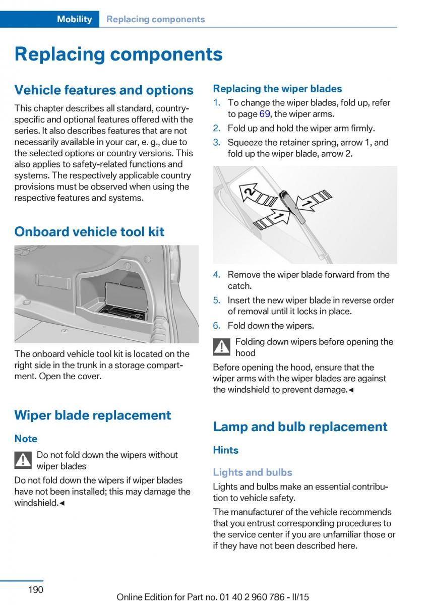 BMW M4 F82 F84 Coupe M Power owners manual / page 194