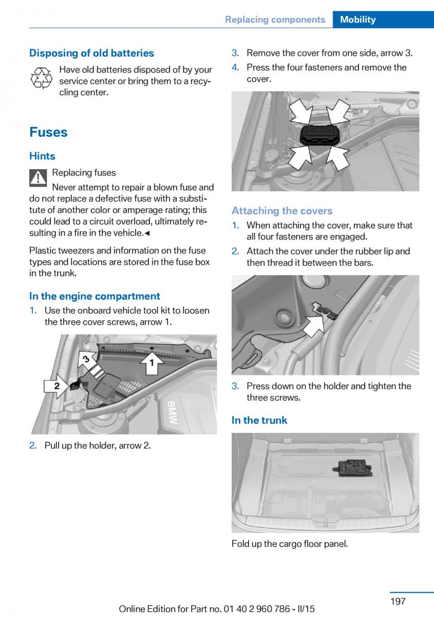 BMW M4 F82 F84 Coupe M Power owners manual / page 201