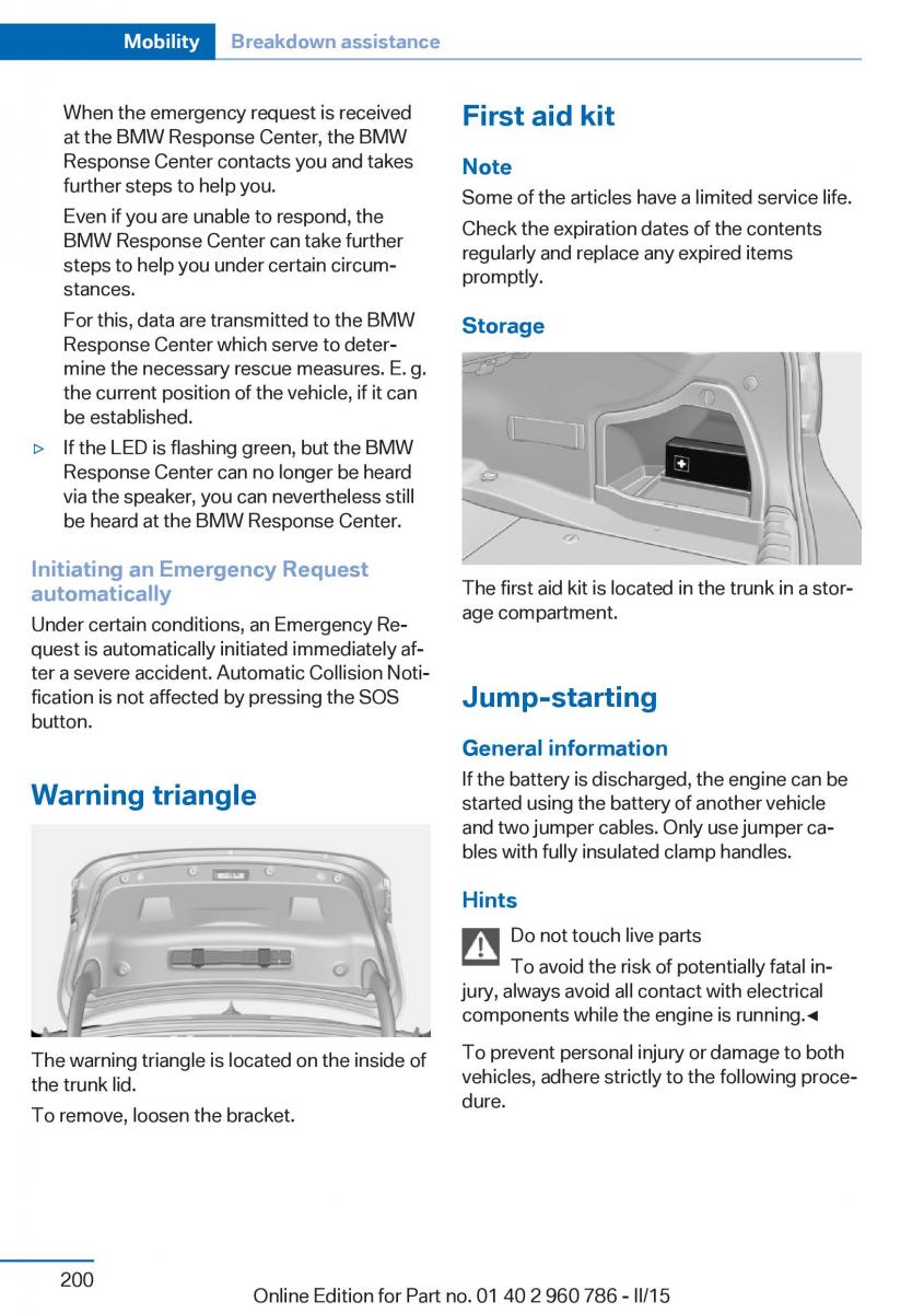 BMW M4 F82 F84 Coupe M Power owners manual / page 204