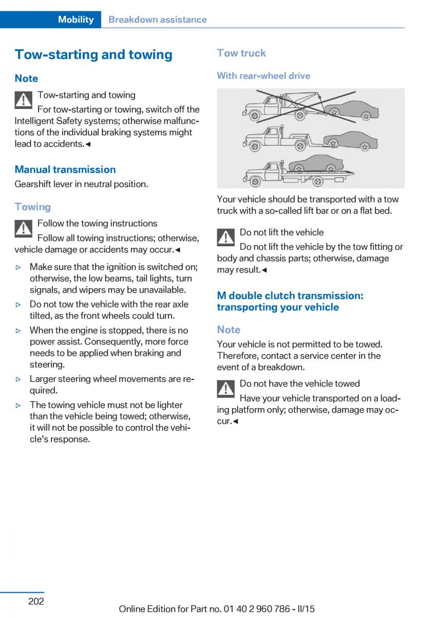 BMW M4 F82 F84 Coupe M Power owners manual / page 206