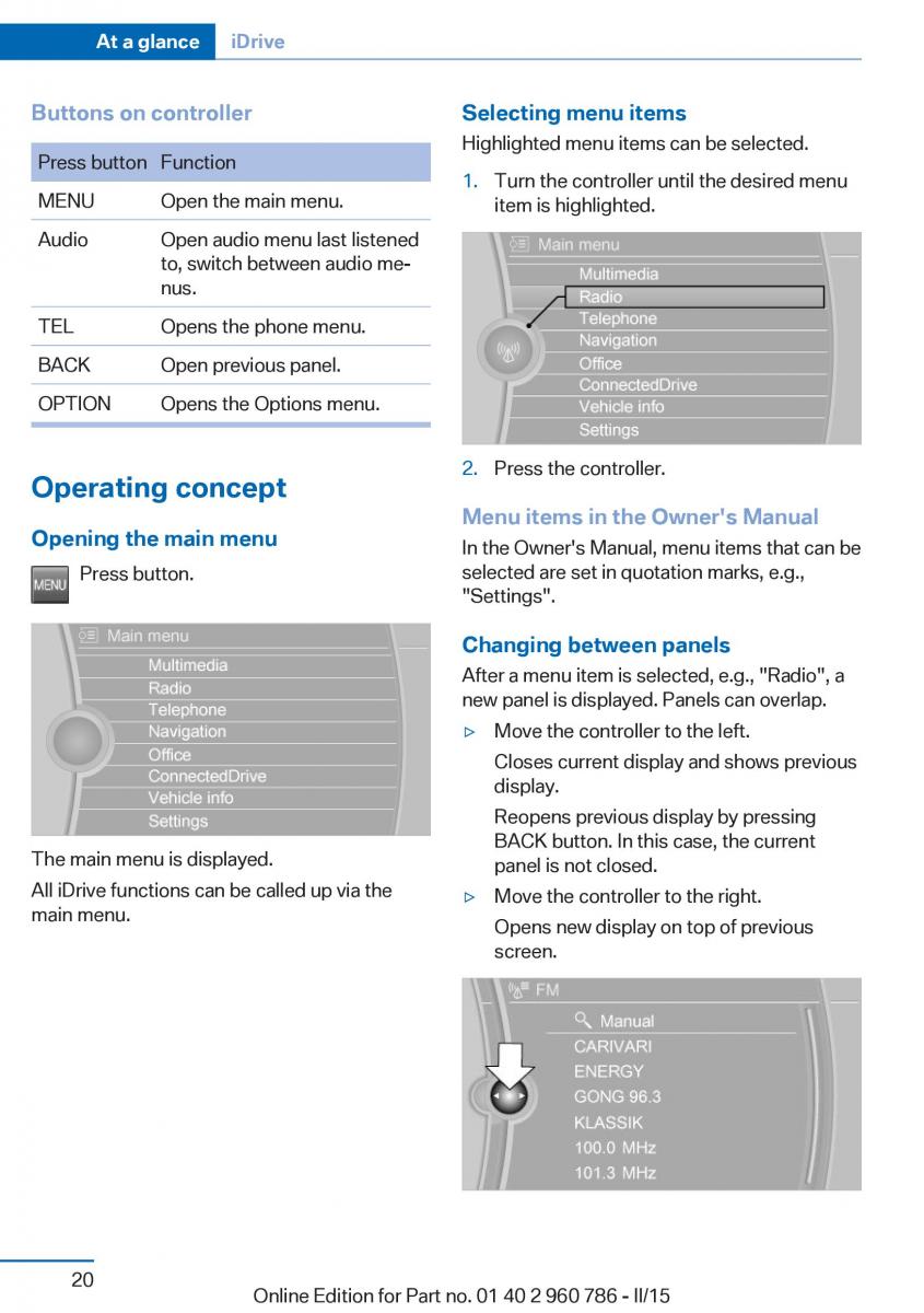 BMW M4 F82 F84 Coupe M Power owners manual / page 24