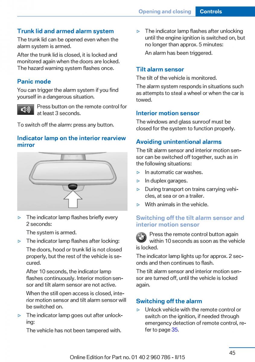 BMW M4 F82 F84 Coupe M Power owners manual / page 49