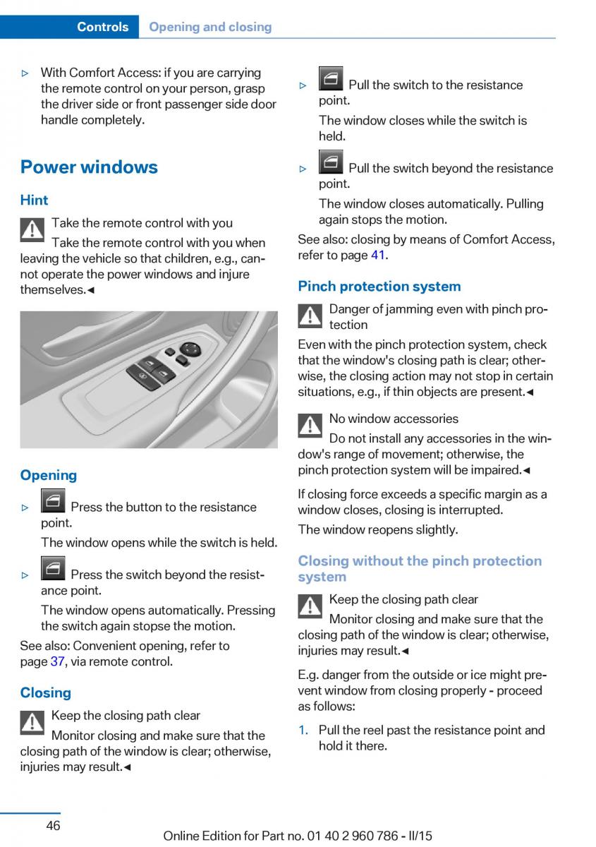 BMW M4 F82 F84 Coupe M Power owners manual / page 50