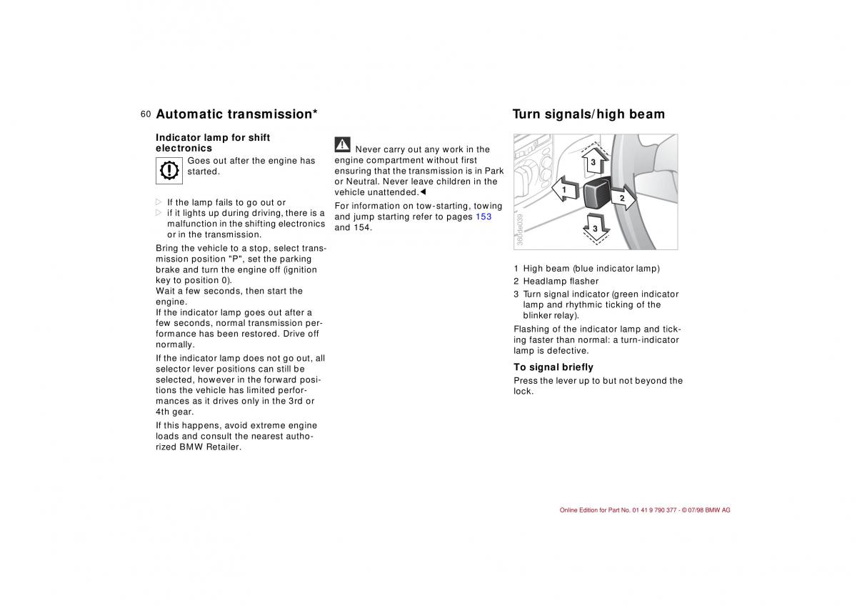 BMW 3 E36 owners manual / page 61