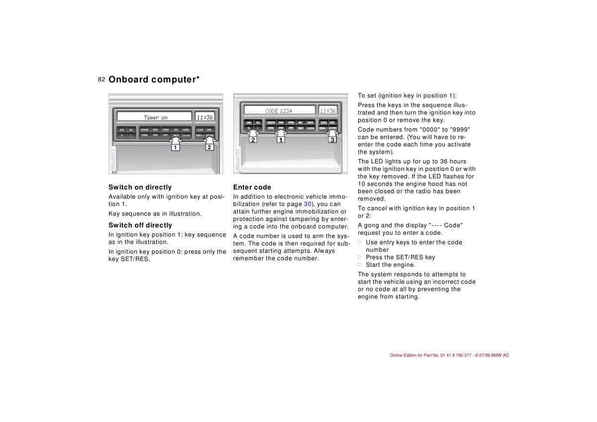 BMW 3 E36 owners manual / page 83