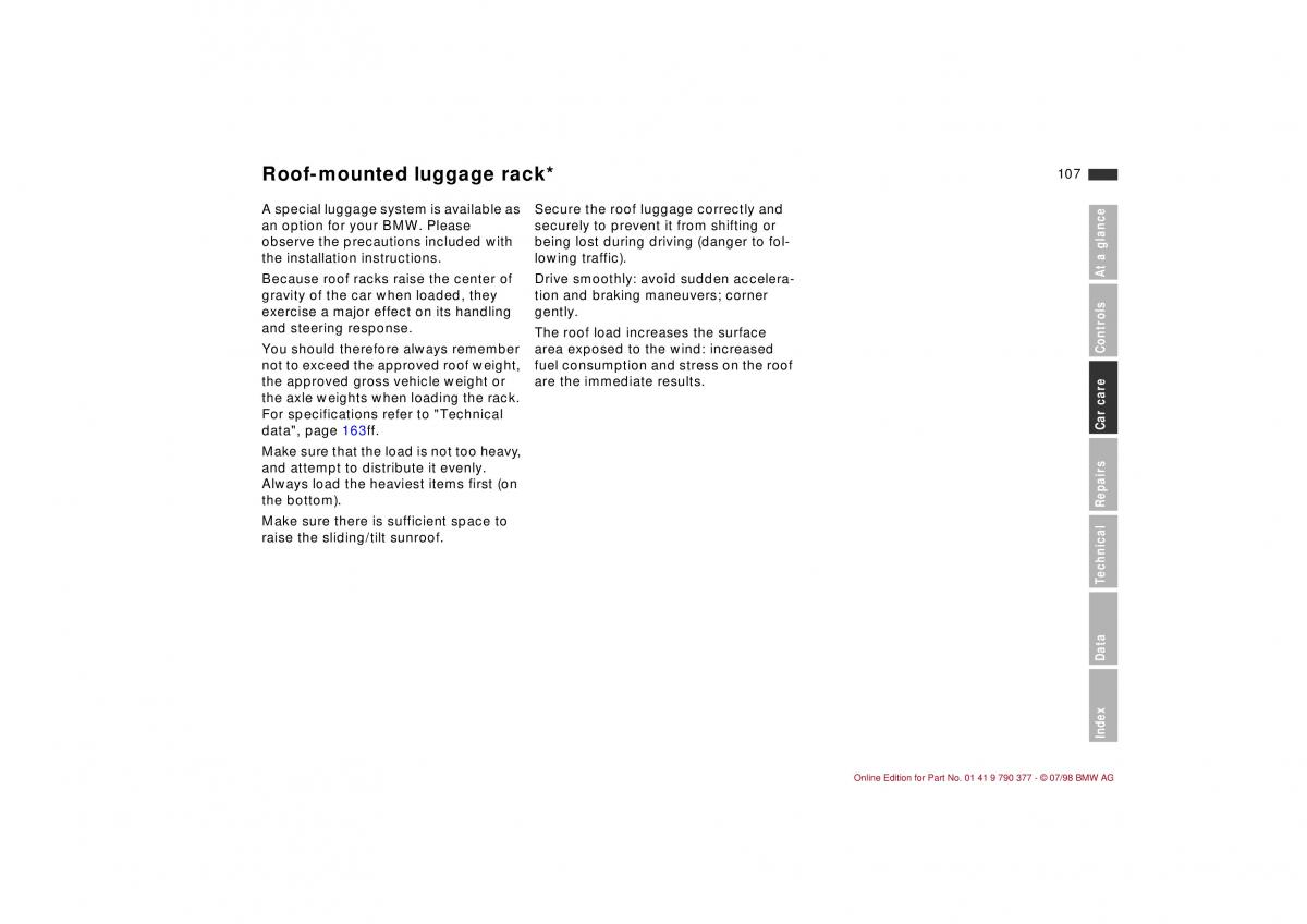 BMW 3 E36 owners manual / page 108