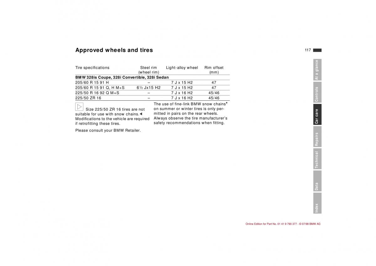 BMW 3 E36 owners manual / page 118