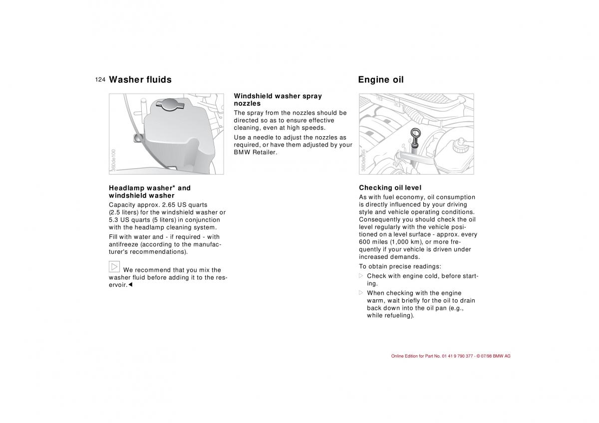 BMW 3 E36 owners manual / page 125