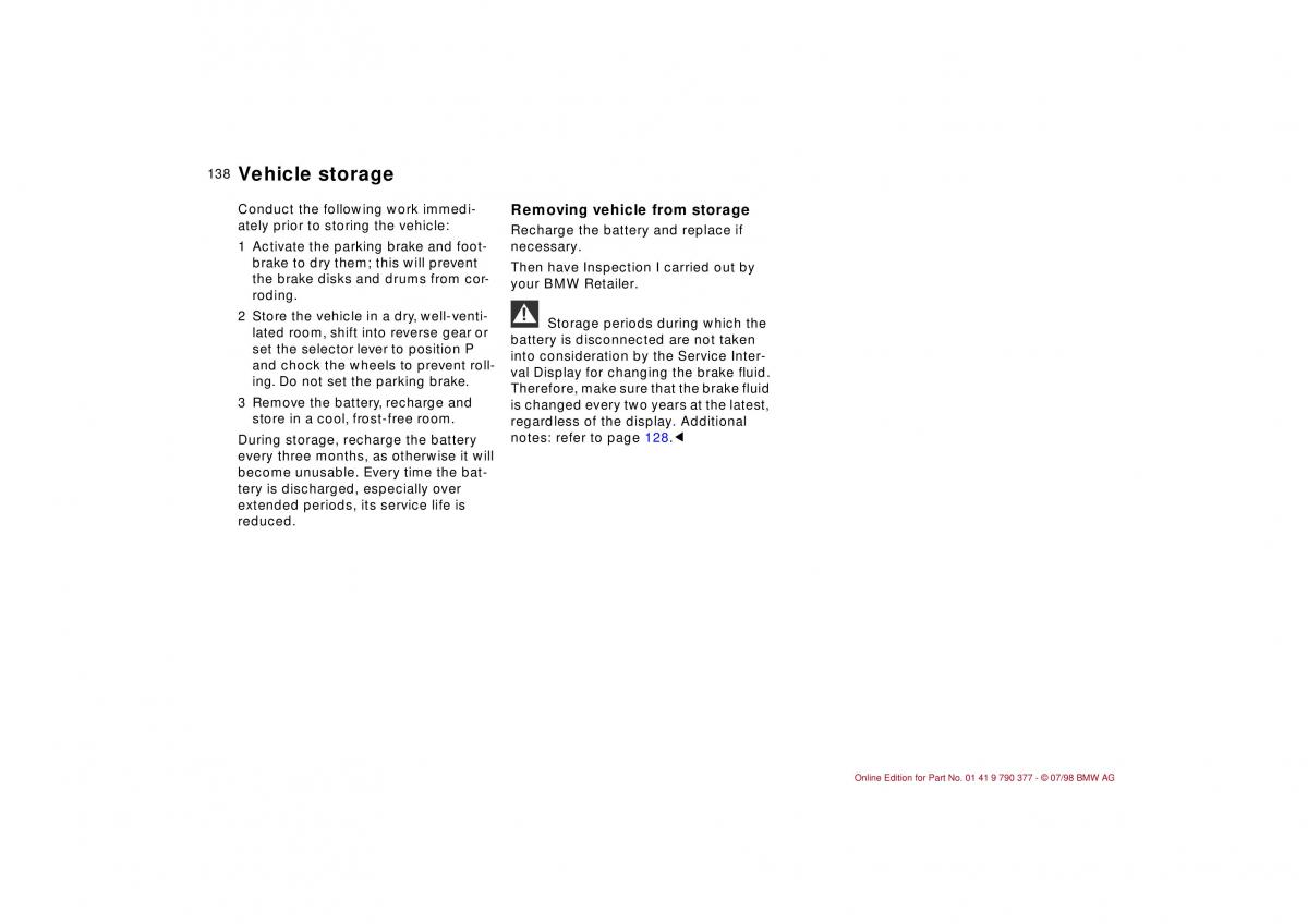 BMW 3 E36 owners manual / page 139