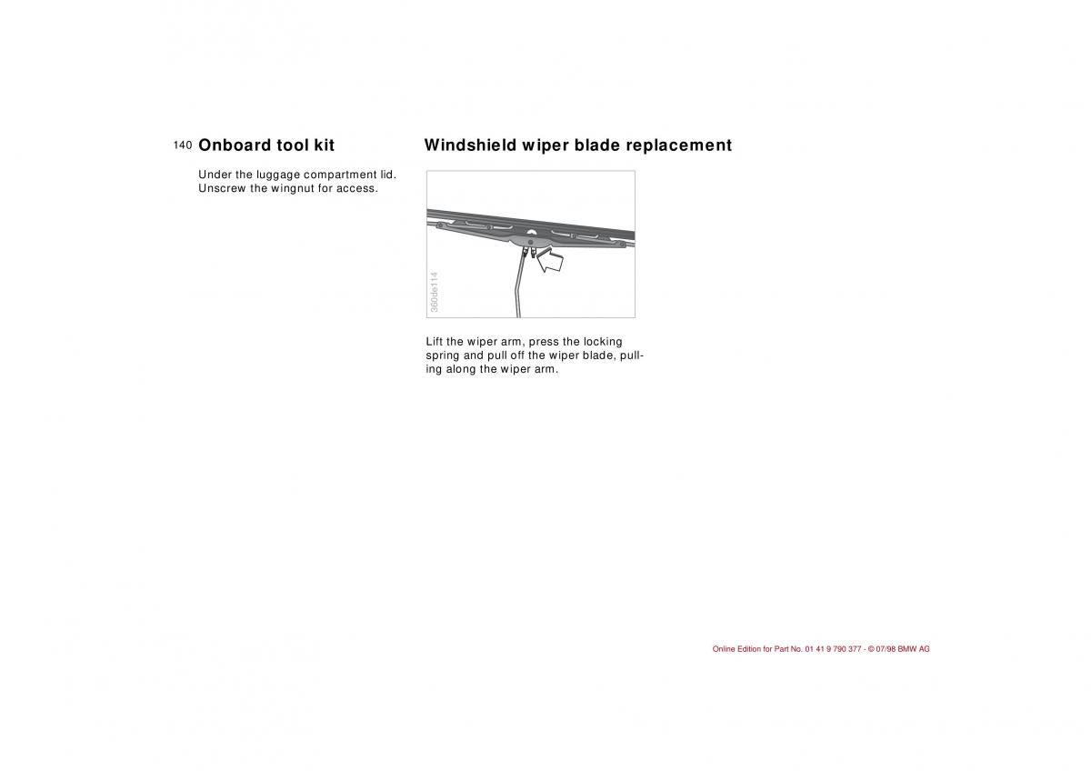 BMW 3 E36 owners manual / page 141