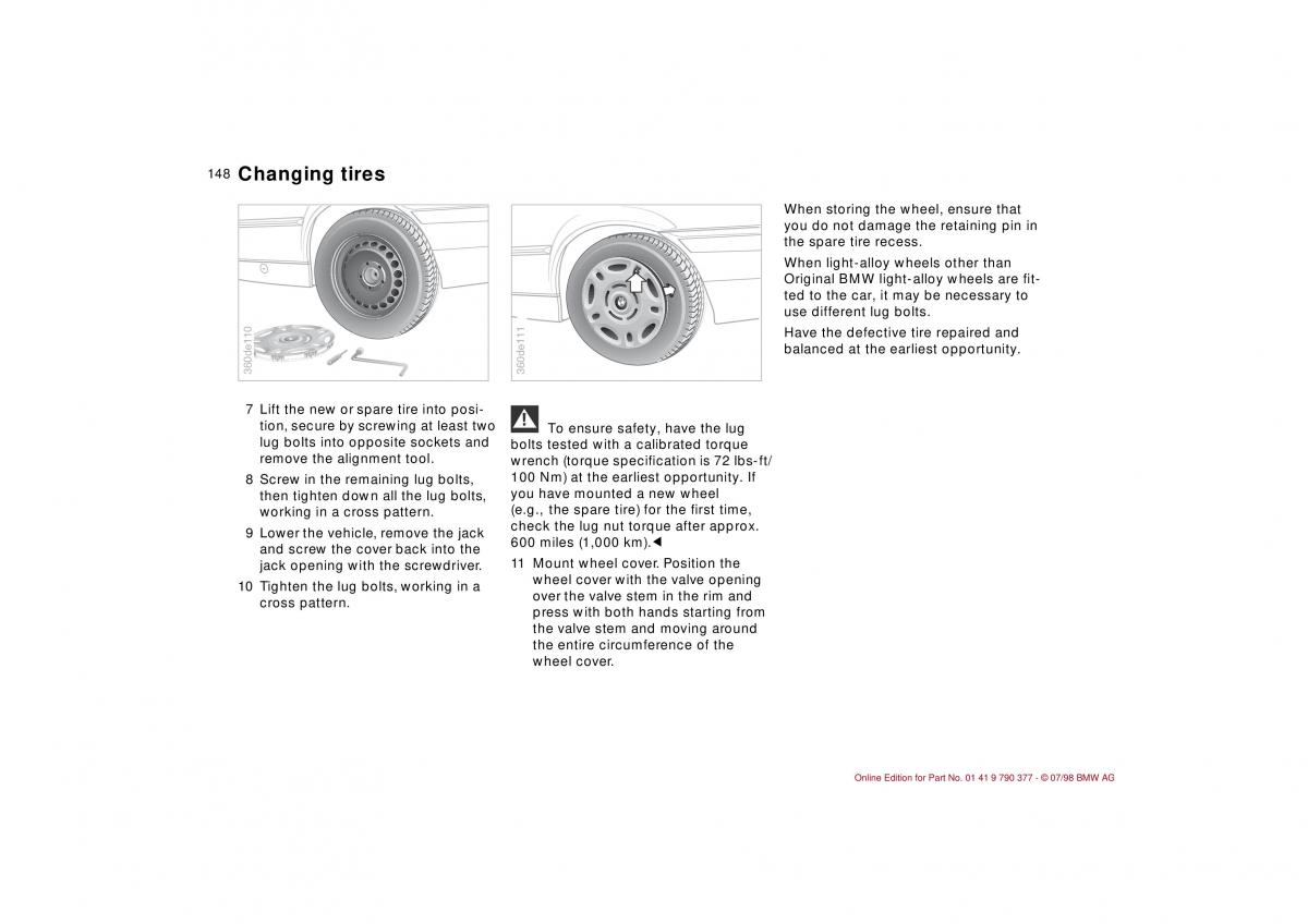 BMW 3 E36 owners manual / page 149