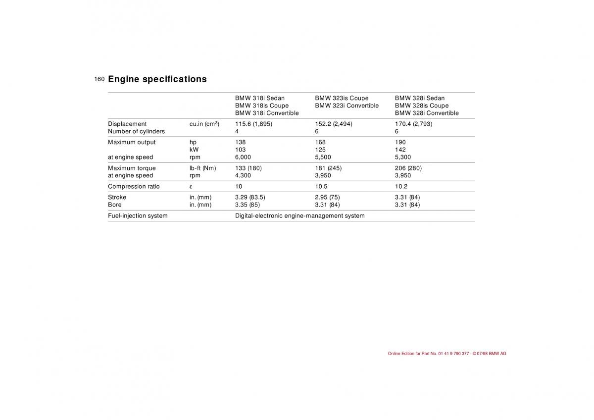 BMW 3 E36 owners manual / page 161