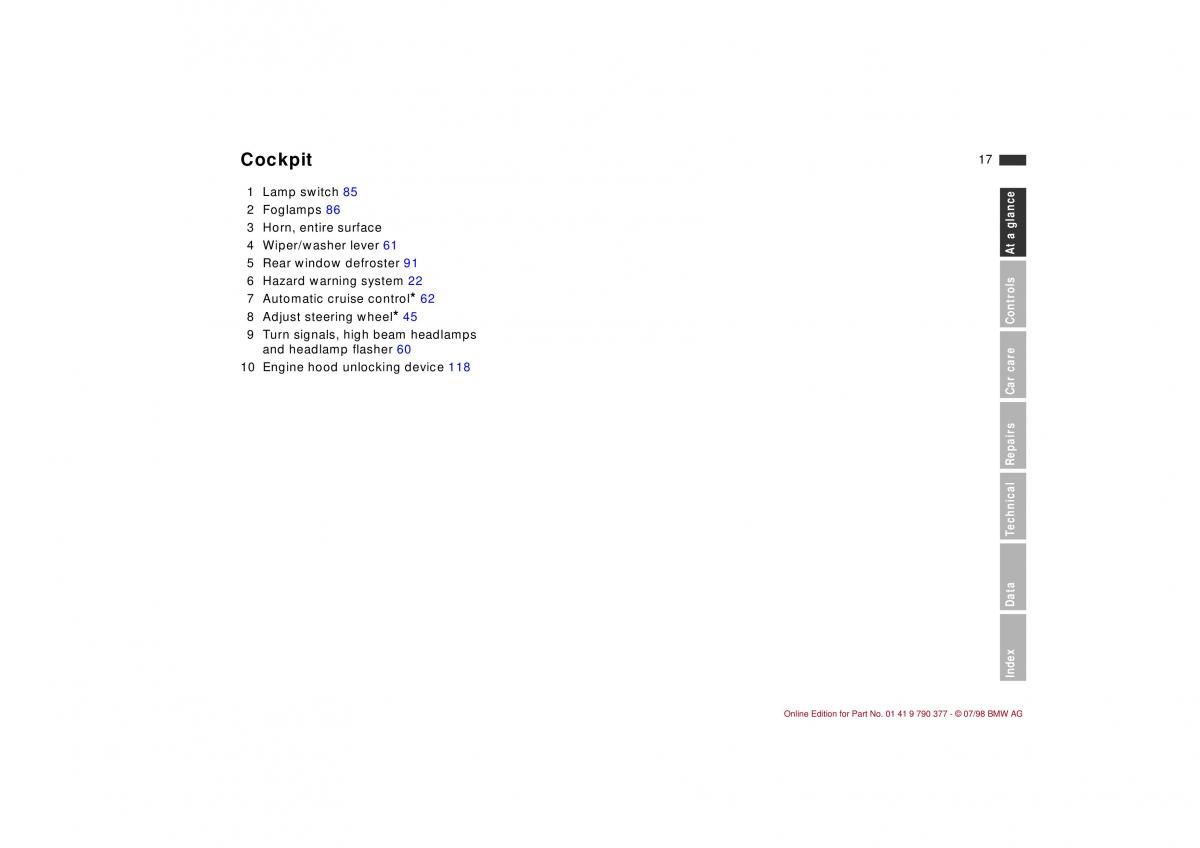 BMW 3 E36 owners manual / page 18